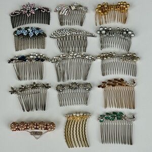 LOT of *17* Decorative Hair Accessories—16 Combs/ 1 Barrette